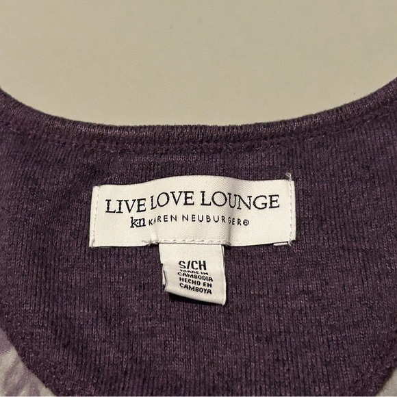 Live Love Lounge Floral Pajama Set - Purple and Gray - Picture 3 of 5